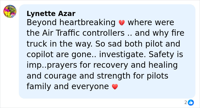 Comment expressing heartbreak and concern over air traffic control during Air Canada plane crash at LaGuardia Airport. Comment expressing heartbreak and concern over air traffic control during Air Canada plane crash at LaGuardia Airport.