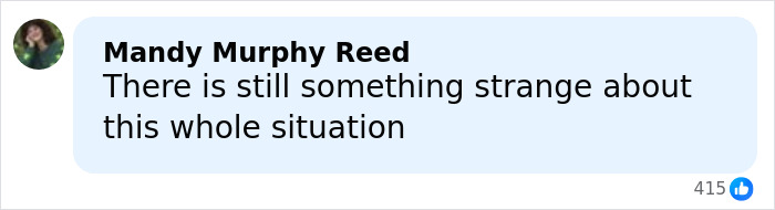 Comment from Mandy Murphy Reed expressing suspicion about the situation amid Savannah Guthrie’s emotional Today Show return.
