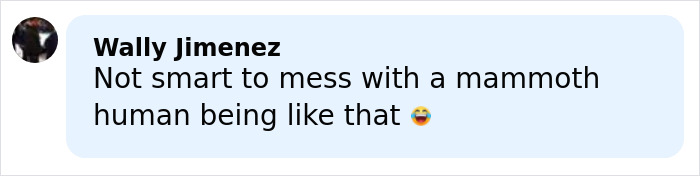 Comment by Wally Jimenez expressing disbelief about a wild fight involving Alan Ritchson and neighbor.