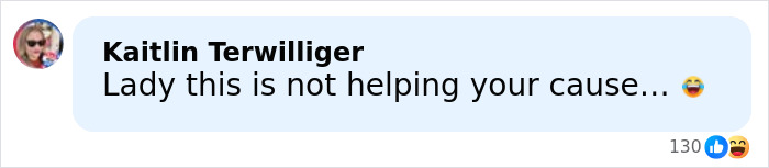 Comment from Kaitlin Terwilliger reacting humorously, relating to Coldplay Kiss Cam exec&rsquo;s viral moment confession.