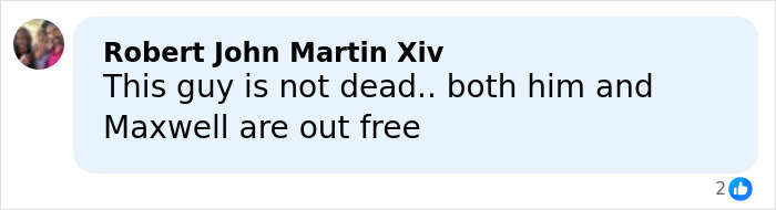 Comment text on social media discussing Epstein prison guard Googling name before passing and recent deposit.