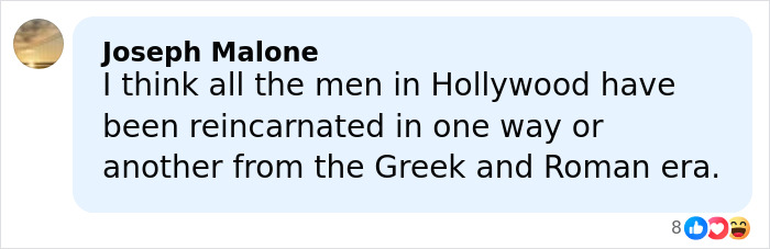 Comment by Joseph Malone discussing Hollywood men as reincarnations from Greek and Roman era, related to Price Is Right secrets.