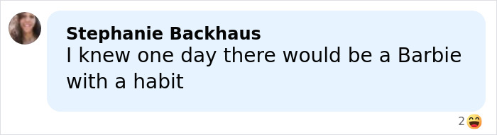 Woman commenting on Barbie doll packaging, reacting to something hidden inside as more dolls turn up unexpectedly.