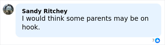 Comment saying some parents may be responsible after 800 teens take over Airbnb for an insane party.