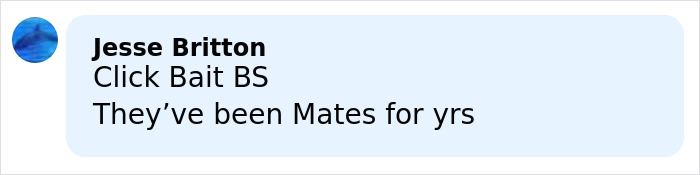 Comment by Jesse Britton disputing Nicole Kidman sparks dating buzz with Australian actor after Keith Urban divorce with casual blue profile icon.