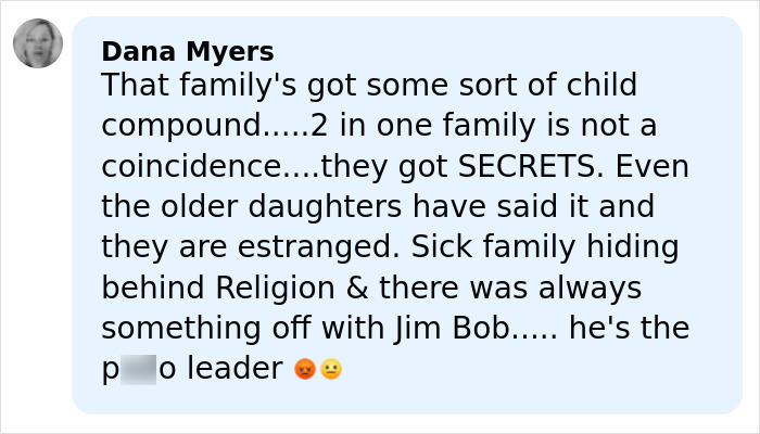 Screenshot of disturbing comments about Joseph Duggar&rsquo;s wife Kendra&rsquo;s arrest footage sparking outrage online.