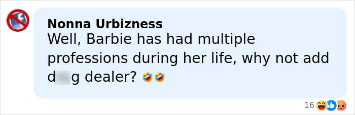 Comment joking about Barbie&rsquo;s multiple professions, referencing a shocking discovery in Barbie packaging as more dolls turn up.