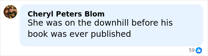 Comment by Cheryl Peters Blom expressing opinion on a book's timing related to Britney Spears arrest report.