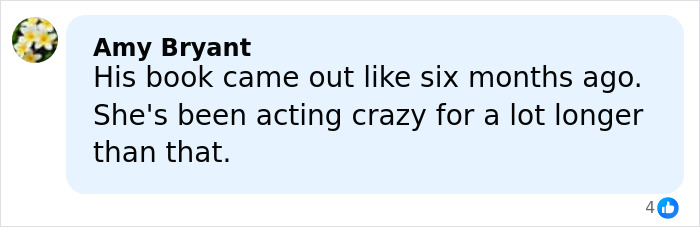 Comment by Amy Bryant discussing Britney Spears’ behavior related to report on her arrest reasons.