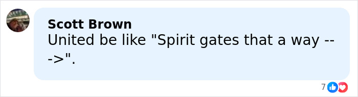 Screenshot of a social media comment referencing a major airline's tough new rule with passenger reactions.