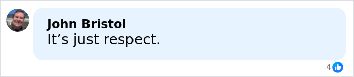 User comment saying It&rsquo;s just respect, shown in a social media style chat bubble with a profile photo.