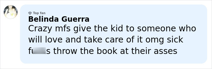 Facebook comment from a top fan expressing outrage over child harm and demanding justice in a serious discussion thread.