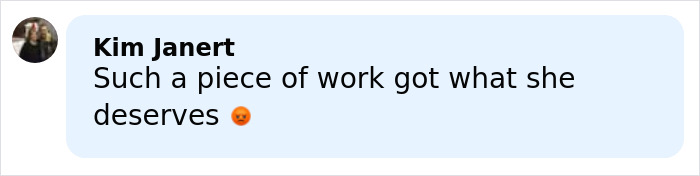 Comment from Kim Janert expressing anger towards a mom allegedly allowing harm to her young son.