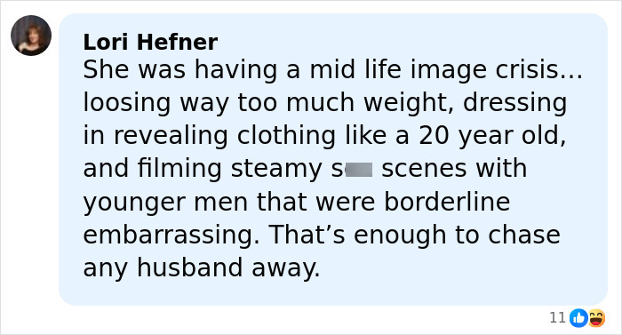 Social media comment discussing Nicole Kidman and Keith Urban divorce with focus on husbands and personal struggles.