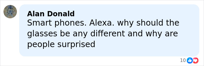 Comment on Meta smart glasses privacy concerns discussing users and surprising discoveries seen through the device.