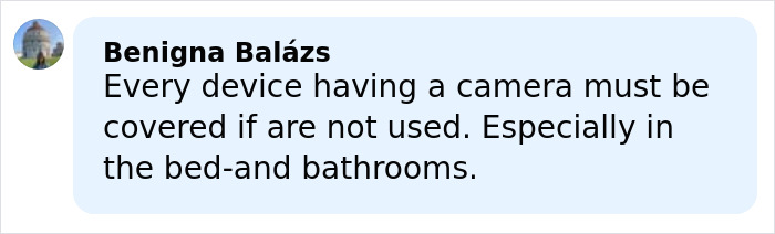 Comment about cameras on smart glasses, emphasizing privacy concerns in intimate spaces shared by Meta workers.