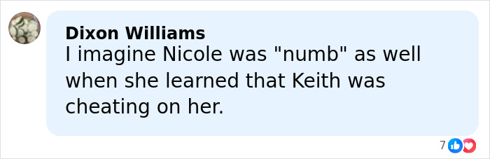 Comment discussing tensions between Nicole Kidman and Keith Urban amid midlife crisis and divorce rumors.