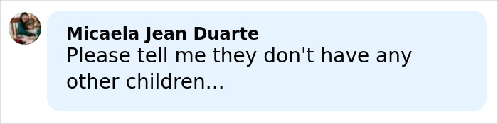 Comment from Micaela Jean Duarte expressing concern about other children related to a female police officer's court case.