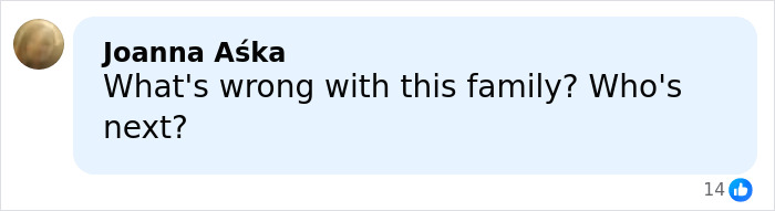 Comment by Joanna Aśka questioning family issues, posted in a social media thread about Kendra Duggar mugshot release.