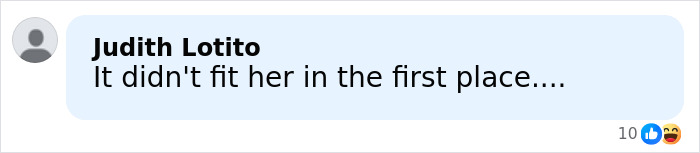 Comment thread with user Judith Lotito reacting to pro wrestler Kiana James suffering wardrobe malfunction on live TV.