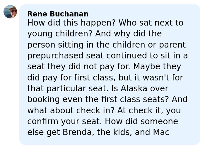 Alt text: Social media comment discussing Brenda Song and Macaulay Culkin separated from their kids during an airline flight issue. Alt text: Social media comment discussing Brenda Song and Macaulay Culkin separated from their kids during an airline flight issue.
