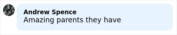 Comment by Andrew Spence saying Amazing parents they have, discussing controversial case involving 15-year-old pregnant by 12-year-old.