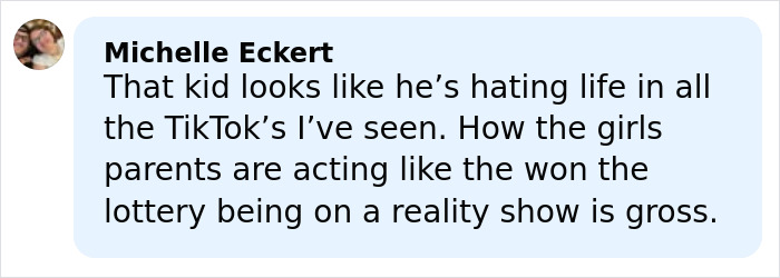 Comment from Michelle Eckert expressing disapproval about parents&rsquo; behavior in controversial case involving pregnant 15-year-old.