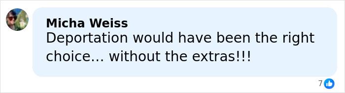 Comment by Micha Weiss stating deportation would have been the right choice after American tourist arrested during Bali shutdown.