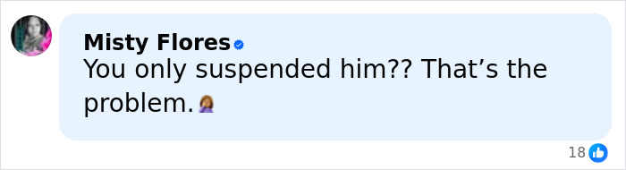 User comment on social media discussing California teacher suspended after bizarre act secretly filmed by student.