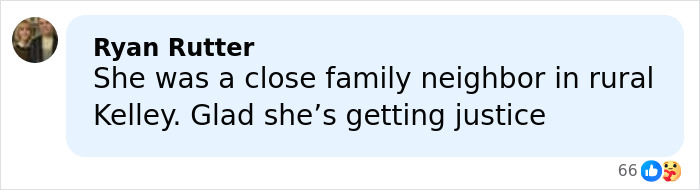 Comment on social media about the mysterious homicide cold case of realtor showing support for justice after 15 years