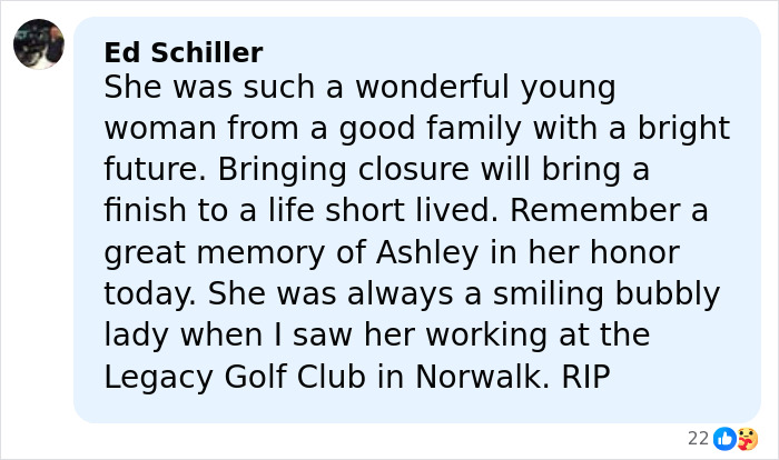 Comment remembering a young realtor with a bright future, related to the mysterious homicide cold case solved after 15 years.