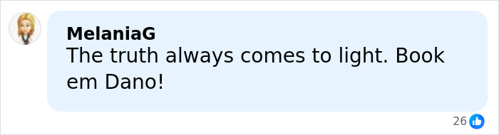 Comment by MelaniaG on social media post, referencing a mysterious homicide cold case of a realtor finally solved after 15 years.