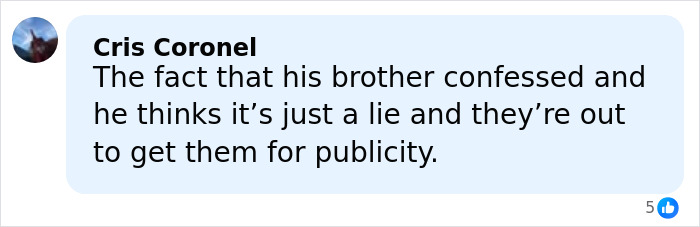 Comment by Cris Coronel discussing convicted offender Josh Duggar's reaction to younger brother Joseph's criminal arrest. Comment by Cris Coronel discussing convicted offender Josh Duggar's reaction to younger brother Joseph's criminal arrest.