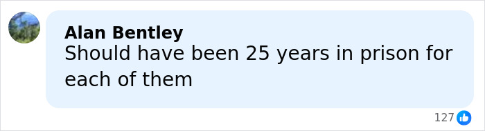 Comment by Alan Bentley expressing that the couple should have faced 25 years in prison for extorting Chick-Fil-A employee.