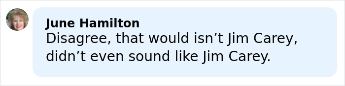 Comment from June Hamilton discussing Jim Carrey and mentioning Dr. Terry Dubrow's medical verdict on controversy. Comment from June Hamilton discussing Jim Carrey and mentioning Dr. Terry Dubrow's medical verdict on controversy.