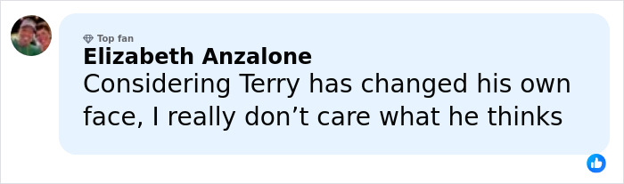 Comment by Elizabeth Anzalone discussing Dr. Terry Dubrow’s opinion on Jim Carrey’s face controversy. Comment by Elizabeth Anzalone discussing Dr. Terry Dubrow’s opinion on Jim Carrey’s face controversy.