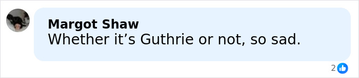 Facebook comment by Margot Shaw expressing sadness about the Nancy Guthrie case involving a body found near Phoenix canal.