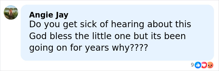 Facebook comment by Angie Jay expressing frustration about ongoing coverage in the Madeleine McCann search nearing 19th anniversary