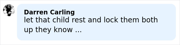 Comment by Darren Carling expressing frustration about a child and referencing the search for Madeleine McCann anniversary.