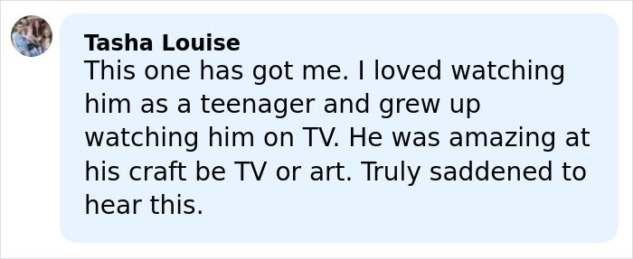 Fan named Tasha Louise commenting about Buffy the Vampire Slayer star Nicholas Brendon and his impact on TV and art.