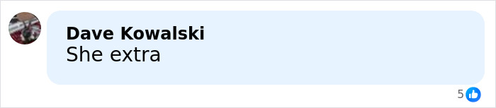 Screenshot of a Facebook comment reading She extra, reacting to North West&rsquo;s spiked, pierced manicure trending online.