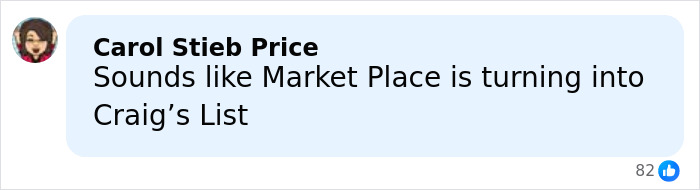 Comment about Facebook Marketplace being compared to Craigslist in a social media post discussing a tragic PS5 purchase incident.