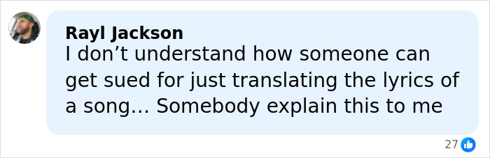 Social media comment questioning lawsuit involving Lion King composer over viral lyrics joke.