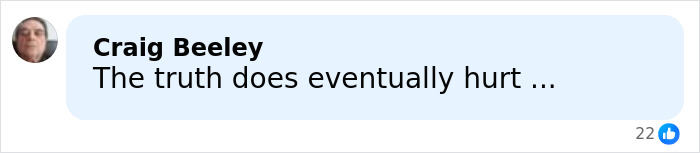 Screenshot of a social media comment expressing that the truth eventually hurts amid Harry and Meghan furious statement.