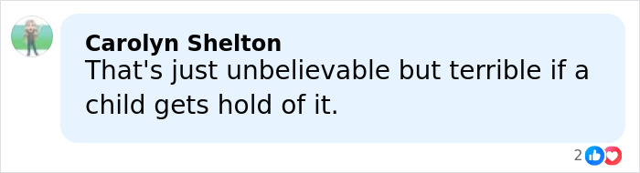 Comment expressing concern about a hidden item in Barbie packaging and its potential risk if accessed by a child.