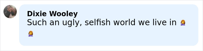 Comment on social media expressing frustration about selfish behavior, related to mom arrested after obscene gesture at Universal Studios.