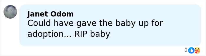 Comment by Janet Odom expressing sympathy about the newborn baby's autopsy results and manslaughter charge.