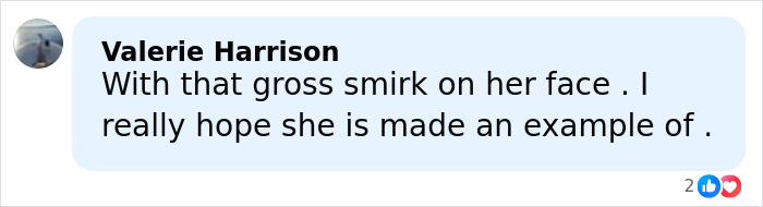 Social media comment showing concern about a mom of 5-year-old arrested for crimes in front of festival crowd.