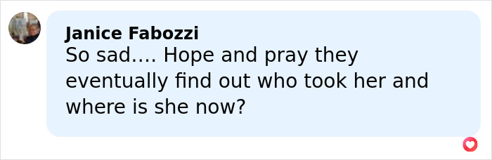 Comment by Janice Fabozzi expressing hope for discovering the truth in the Nancy Guthrie case involving gloves.