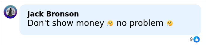 Screenshot of a social media comment mentioning money, related to horrifying discovery in Bali ransom case discussion.